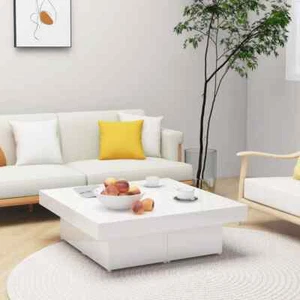 Couchtisch Hochglanz-Weiß 90x90x28 cm Holzwerkstoff - Bild 1 von 7