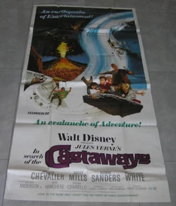 Original 1970 Walt Disney CASTAWAYS 3 Sheet Movie Poster USA 77"x39" - Picture 1 of 6