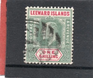 Leeward Island EV11 1902 1s. Green & Carmine SG 26 usado - Imagen 1 de 2
