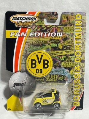 2003 Matchbox Collectibles Borussia Dortmund BVB Soccer Smart Car, Yellow, RARE! - Image 1 of 3