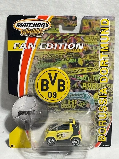 2003 Matchbox Collectibles Borussia Dortmund BVB Soccer Smart Car, Yellow, RARE! - Image 1 of 3