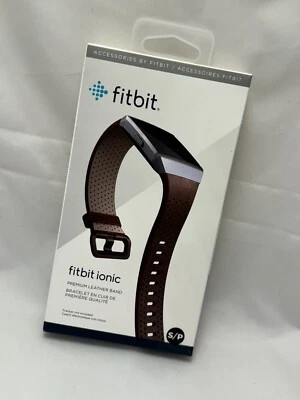 Banda de cuero premium Fitbit Ionic marrón coñac pequeña nueva caja abierta OEM *808 Foto 1 de 4