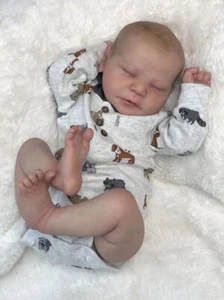 19inch Reborn Baby Doll Lifelike Newborn Sleeping Soft Vinyl Cloth Body Toy Gift - Picture 1 of 5
