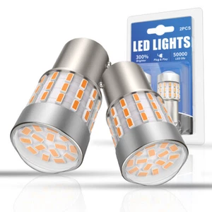 AUIMSOCO 1156 LED Amber Turn Signal Light Bulb Error Free Anti Hyper Flash NEW - Picture 1 of 12