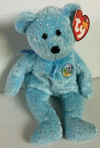 Ty Beanie Babies Decade Bear 10 Year Anniversary Jan 22 2003 Authentic w/ Tag - Picture 1 of 8