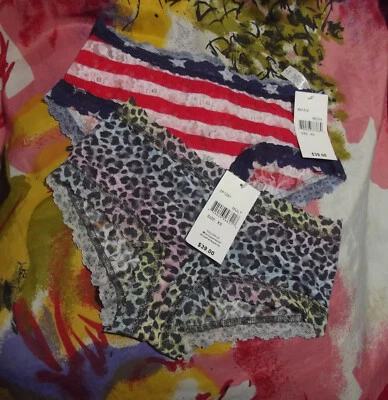 2 BRAGAS CORTAS NUEVAS HANKY PANKY 5P1281 ARCO IRIS LEOPARDO Y 8N1312 ROJO ENCAJE NIÑO XS Foto 1 de 2