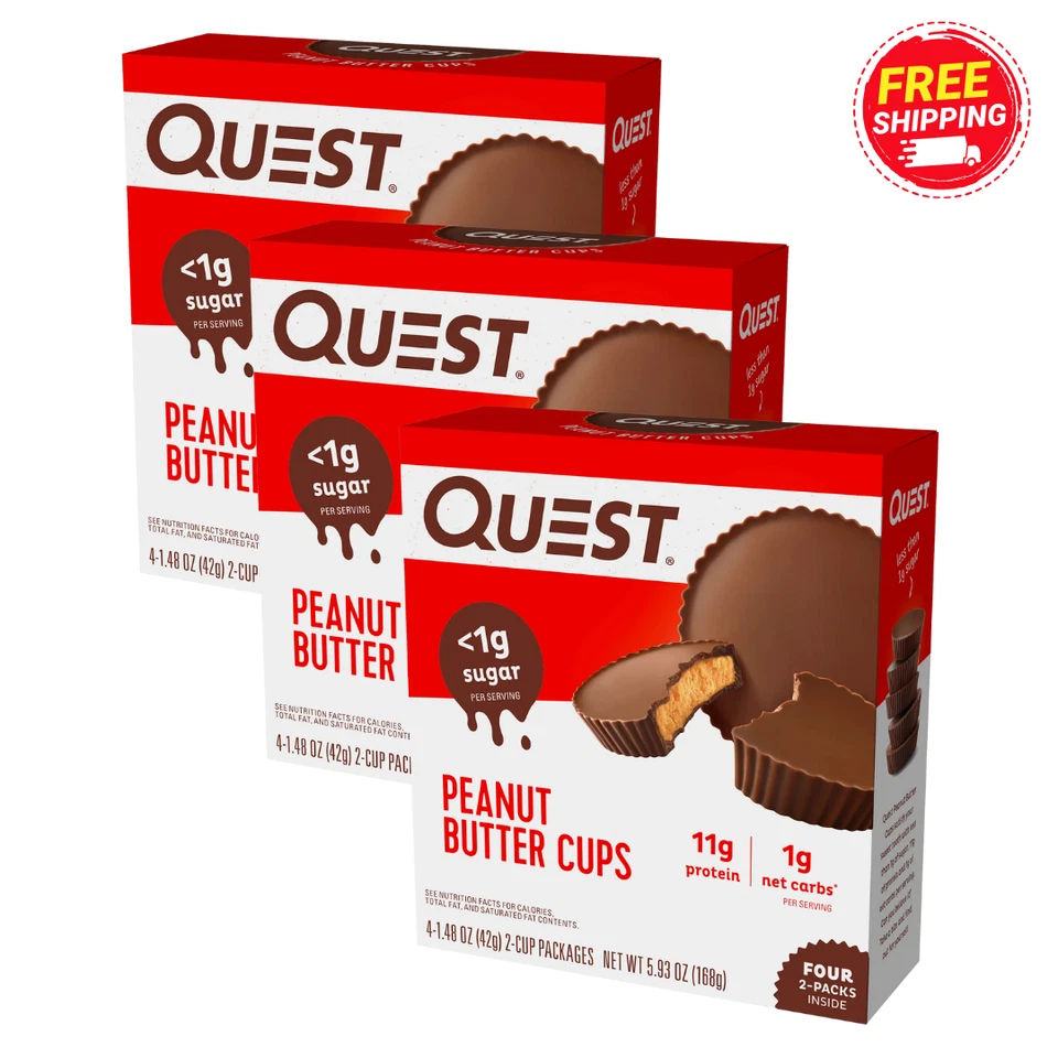 Quest Nutrition High Protein Low Carb, Gluten Free, Peanut Butter Cups, 12 Ct - Image 1 of 1
