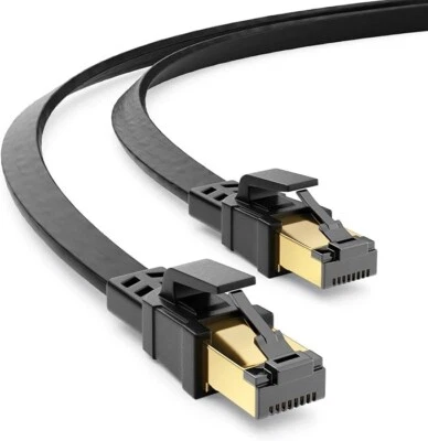 Câble Ethernet Réseau RJ45 Cat8 40Gbps 2000MHz Plat Noir 1m à 20m LAN PC Gaming - Imagen 1 de 4