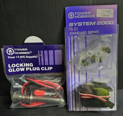 Lot of Tower Hobbies Locking Glow Plug Clip and System 2000 TS-51 Standard Servo - Image 1 of 4