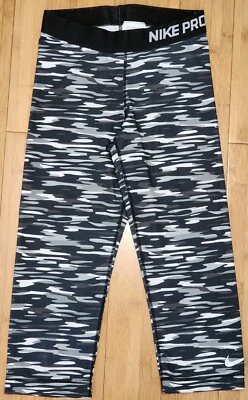 Леггинсы женские Nike Pro маленькие серые камуфляжный принт камуфляжные эластичные 729415-100 укороченные - Изображение 1 из 4