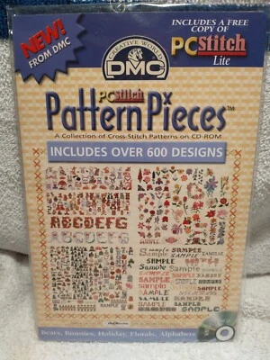 Creative World DMC PC Stitch Pattern Pieces 600 Designs CD ROM Windows 95 Up - Image 1 of 4