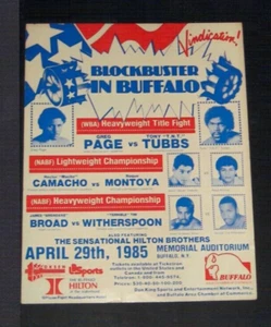 1985 boxing poster GREG PAGE TONY TUBBS HECTOR CAMACHO WITHERSPOON Buffalo NY - Picture 1 of 1