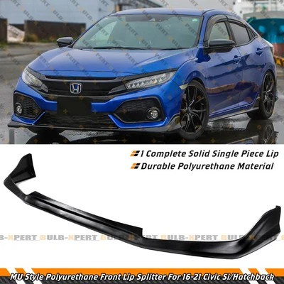 Спойлер закраина переднего бампера для 2017-2021 Honda Civic Si хэтчбек FK7 JDM M стиль - Изображение 1 из 4