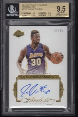 2015 Panini Flawless #PI-JR Julius Randle Premium Ink Autographs 17/25 BGS 9.5 - Image 1 of 2