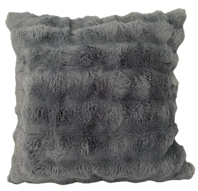 Grey Rabbit Faux Fur Bubble Texture Cushion Cover SuperSoft Hygge Home Decor - Image 1 of 4