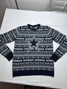 Dallas Cowboys NFL Team Apparel Men’s Ugly Christmas Sweater L Nordic Fair Isle - Picture 1 of 10
