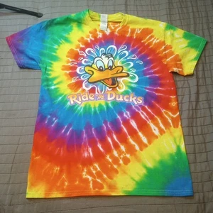 Camiseta Donald Duck Tie Dye Para Hombre Mediana Manga Corta Usada Multicolor - Imagen 1 de 9