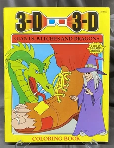 3D Coloring Book 3-D Giants Witches And Dragons With Glasses - Picture 1 of 13