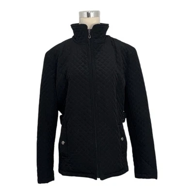 Giacca Women's XL Black Quilted Jacket Coat Full Zip Pockets Lined Winter Fall - Image 1 of 4