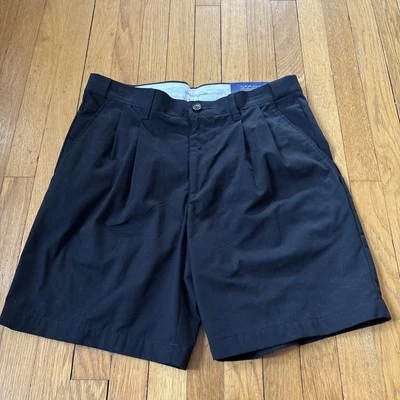 Croft & Barrow Golf Shorts Men's 34, Black Pleated Classic Dad Shorts NEW - Image 1 of 4