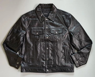 Coach Leather Trucker Jacket WORLDWIDE SHIPPING FTP 1010 - Image 1 of 4