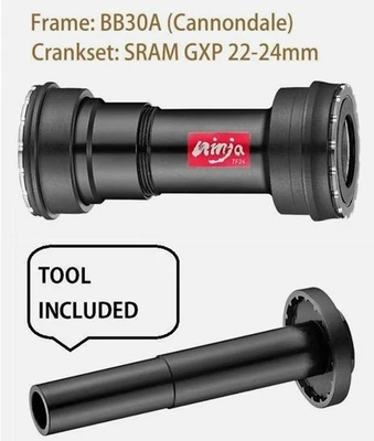 TOKEN Thread-Press Fit Bottom Bracket, BB30A & PF30A to SRAM GXP 22-24mm - Image 1 of 4