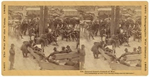 US GRANT WAR COUNCIL CIVIL WAR 3D Stereoview Card History 3D - Bild 1 von 2