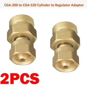 2Pack Acetylene Adaptor Cga-200 To Cga-520 Mc Cylinder To B Regulator - Picture 1 of 5