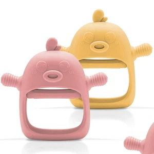 Baby Teething Toys, Never Drop Silicone Chew Toys, Mittens for Babies over 3 Mon - Picture 1 of 7