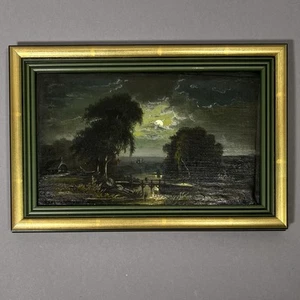 Night Landscape Painting Oil 18th to 19th Century Oil Painting Moonlight - Picture 1 of 18