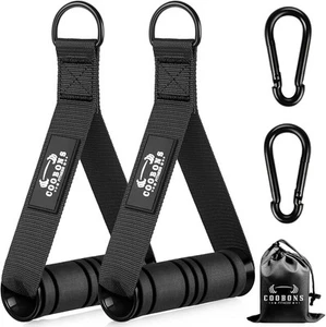 Heavy Duty Exercise Handles, Gym Handles for Cable Machine Attachment, Black - Picture 1 of 8