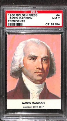 1960 Golden Press Presidents #4 James Madison PSA 7 NM 09192154  - Image 1 of 3