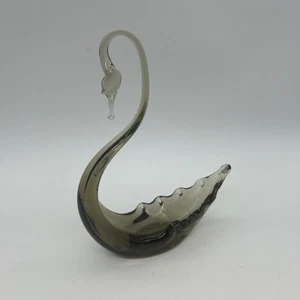 Vintage Whitefriars Vidrio Cisne Gris Humo MCM 60’s Mediados de Siglo - Imagen 1 de 15
