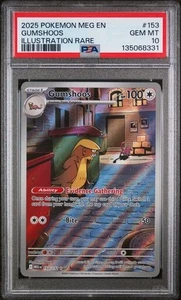 2025 Pokemon Mega Evolutions Gumshoos Illustion Rare #153 PSA 10 - Picture 1 of 2