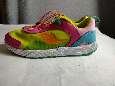 SAUCONY WOMEN'S RUNNING SHOES SNEAKERS NEON PINK BLUE SIZE 6 M 61594 164268 - Image 1 of 4