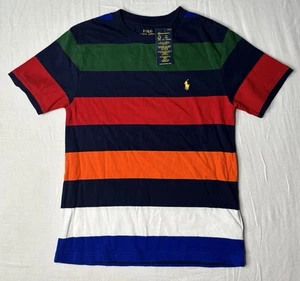 Polo Ralph Lauren Baumwolle gestreift Tasche T-Shirt Jugend Medium 10/12 neu mit Etikett! - Bild 1 von 4