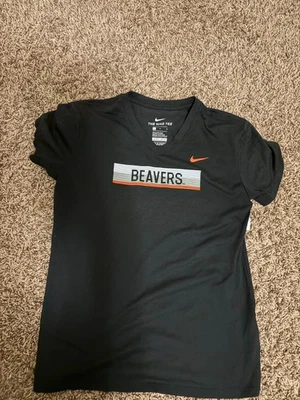 Camiseta Oregon State Beaver Negra Manga Corta Niñas Grande Negra Nike Dri-Fit Foto 1 de 3