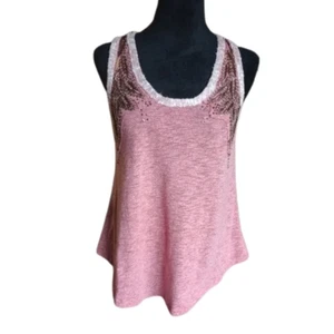 Miss Me Damen-Tanktop Größe Small rosa Pailletten/gehäkelt - Bild 1 von 8