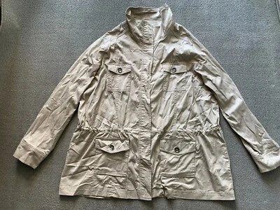 Avenue Mens heavy shirt jacket size 22 24 Beige long sleeve 4 pocket Full Zip  - Image 1 of 4