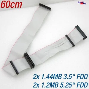 70CM FDD FLOPPY CABLE KABEL DRIVE LAUFWERKE 1.44MB 3.5" 5.25" 1.2MB 720KB 34-PIN - Photo 1/2