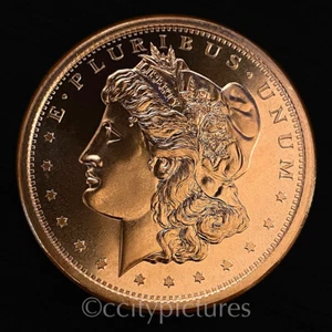 1 oz 999 Fine Copper Morgan Round - Picture 1 of 2