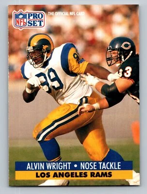 1991 Pro Set #206 Alvin Wright   Los Angeles Rams - Image 1 of 2