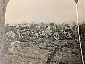 KEYSTONE . STEREOVIEW CARDS. WW1 ARTILLERY GUN - Picture 1 of 3
