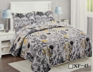 Micofiber  Quilt Bedspread Queen Size 3Pcs Reversible Comfortable  90”X100” 6lbs - Picture 1 of 10