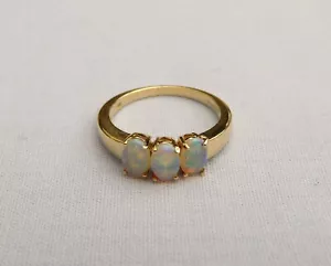 GEMPORIA GEMS TV CR 9 KT GELBGOLD ÄTHIOPISCHER WELO OPAL TRILOGIE RING 2,5 g GRÖSSE N - Bild 1 von 13