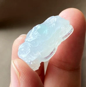 Certified Grade A Burma Jadeite Jade Icy Loong Pendant Natural Translucent - Picture 1 of 6
