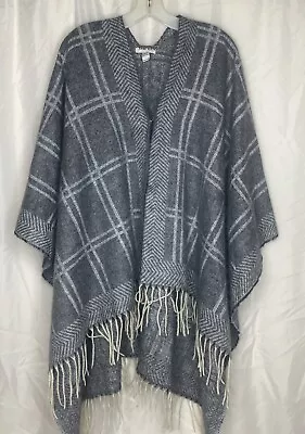 Anne Klein женщин шаль пальто плащ один размер серый клетку полиэстер открытый открытый город - Изображение 1 из 4