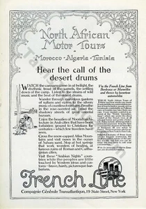 1922 French Line Cruises Morocco Algeria Ship PRINT AD Over 100 years old (3448) - Picture 1 of 1
