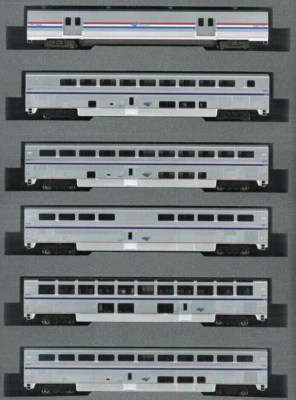 Kato N Scale ~ Lighted ~ Amtrak Superliner Phase VI ~ 6 Pc ~ Bookcase ~10-1789-1 - Image 1 of 4