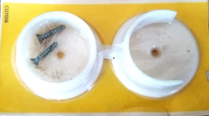 STANLEY White Closet Pole Sockets, in a blister pack. - Picture 1 of 2